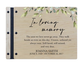 Funeral Guest Book | Memorial Guest Book | Funeral Favors | Personalized Memorial Gift | Wood Guest Book Sign | Memorial Service Guest Book