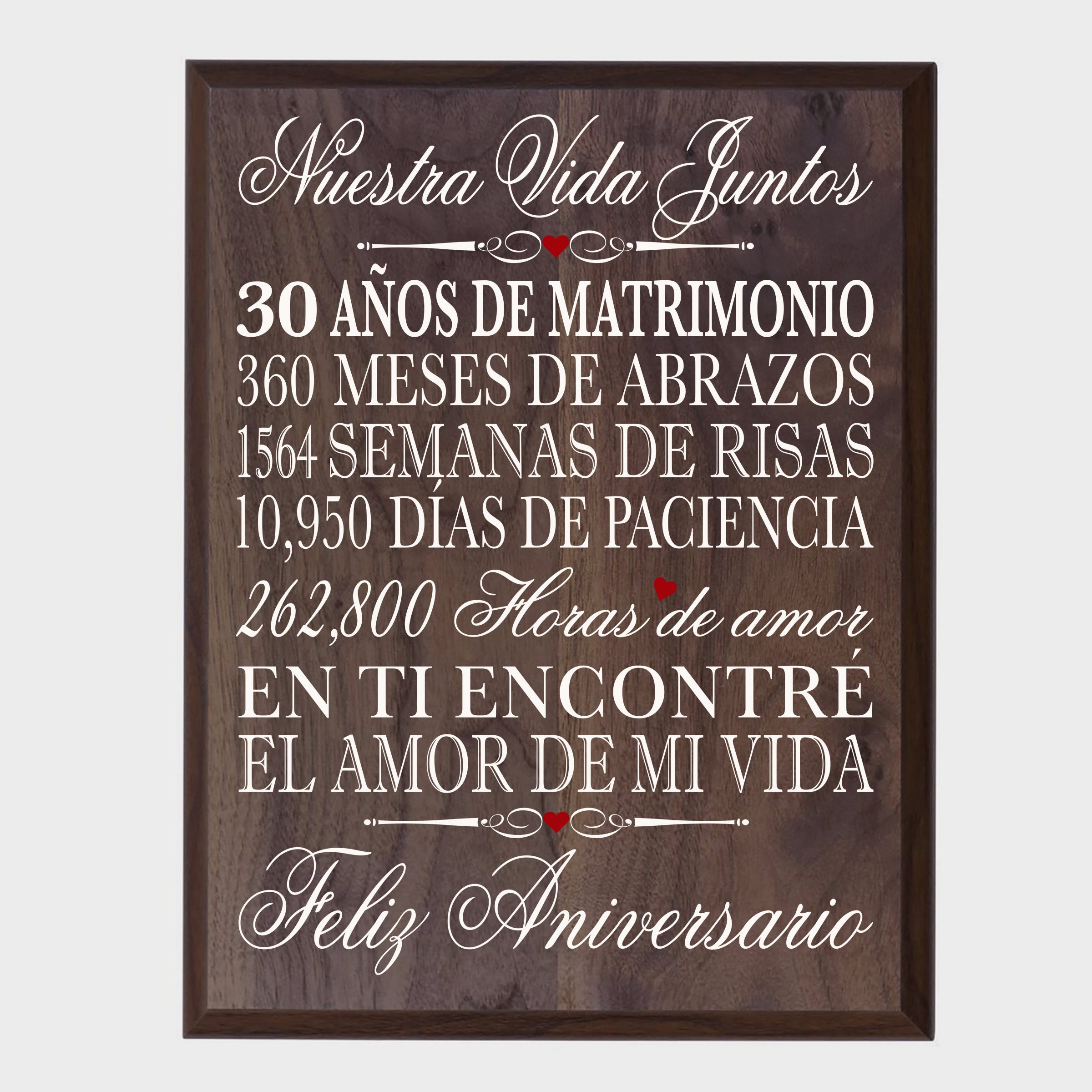 30th Anniversary Gift Spanish Anniversary Plaque Gift for -  Portugal