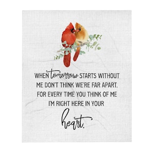 Cardinal Memorial Blanket | Keepsake Blanket | Cardinal Memorial | Cardinal Throw Blanket | Cardinal Gifts | Bereavement Gift