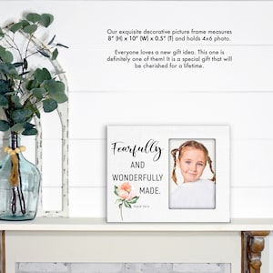 Fearfully & Wonderfully Made Picture Frame | Photo Keepsake | Scripture Frame | Christening Gift | Baptism Gift For Girl And Boy
