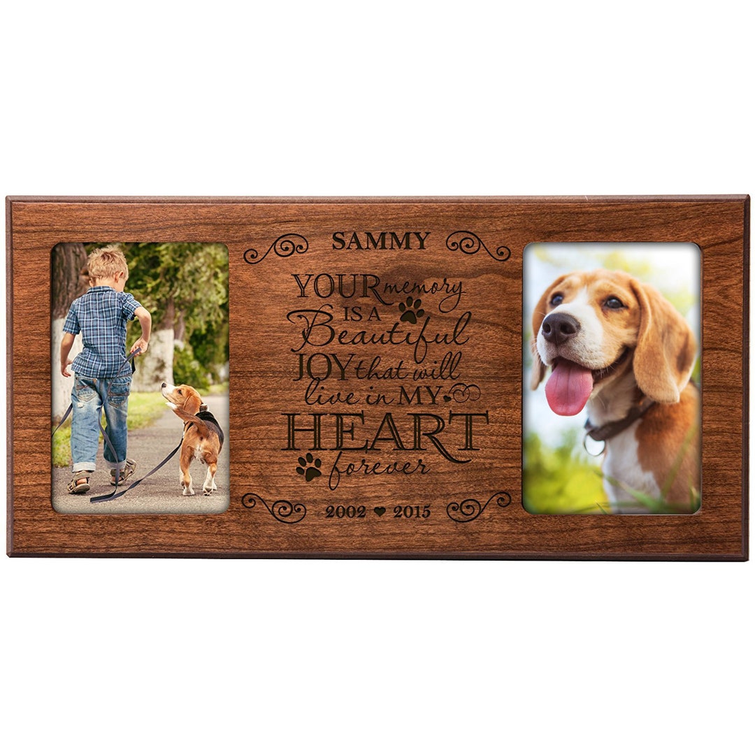 Pet Memorial Frame Personalized Picture Frame Cat Memorial Two Picture