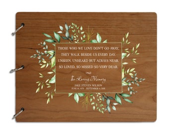 Memorial Service Guest Book | Memorial Gift Loss of Mother | Personalized Wood Guest Book | Handcrafted Guestbook | Personalized Guest Book