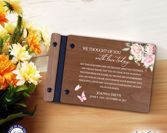 Funeral Guest Book | Memorial Guest Book | Funeral Favors | Personalized Memorial Gift | Wood Guest Book Sign | Memorial Service Guest Book