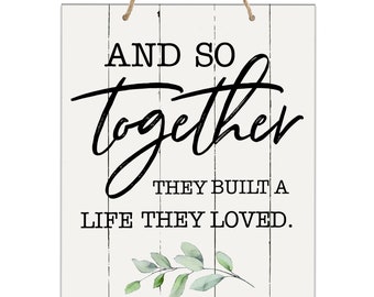 Rope Wall Sign | And So Together They Built | Wood Wall Art | Wood Rope Sign | Laser Cut Wood Sign | Printable Wall Art | Wooden Wall Art