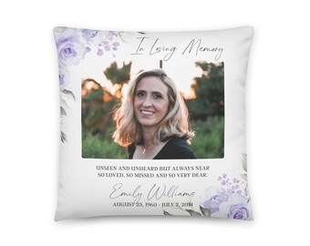 Personalized Memorial Pillow | Custom Pillow | Memory Pillow | Memorial Gift | Bereavement Gift | Sympathy Gift | In Loving Memory