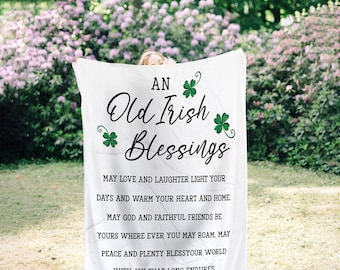 St. Patrick's Day Blanket | Irish Blessing | Throw Blanket | Four Leaf Clover | Irish Gift | Irish Décor | Shamrock Blanket | Home Décor