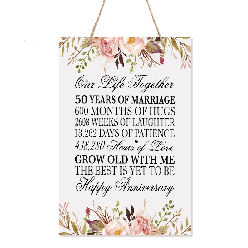 50th Anniversary Gift Wooden Wall Hanging Gift for Husband Etsy