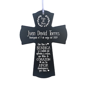 Spanish Baptism Gift | Recuerdos De Bautizo Personalizados | Bautizo Recuerdos | Spanish Cross | Baptism Favors | Que Dios Te Bendiga
