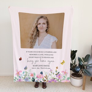 Memorial Photo Blanket | Personalized Memorial Throw Blanket | Memorial Gift | Loss of Mother | Custom Photo Throw | Memory Blanket