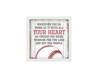 Christian Gifts | Wood Signs | Sports Décor | Scripture Art | Housewarming Gift | Baseball Coach Gift | Baseball Gifts | Farmhouse Signs