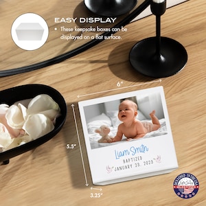 Personalized baptism gift girl keepsake box gift from godparents baptism keepsake box christening gift baptism box gift for Godson