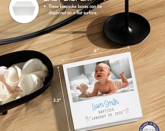 Personalized baptism gift girl keepsake box gift from godparents baptism keepsake box christening gift baptism box gift for Godson