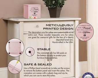 Stillborn Urn Memorial Keepsake Baby Urn Ashes Child Urn Urn for Miscarriage Urns and Memorials Child Cremation Urn Memorial Keepsake Box