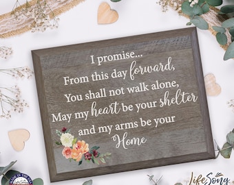 Vow Art | Wooden Wedding Sign | Wedding Welcome Sign | Wedding Entrance Sign | I Promise To Always Take Care of Him | Home Decor Couple