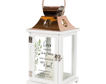 Personalized Memorial Lantern | In Memory Lantern | LED Flameless Lantern | Personalized Gift | Loss of Loved One | Personalized Grief Gift