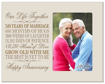 50th Wedding Anniversary Decorations | 50th Wedding Anniversary Gifts | Husband Anniversary | 50th Anniversary Frame | Gifts for Grandparent