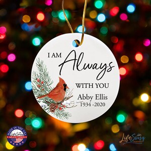 Cardinal Memorial Ornament - Christmas Gift - Remembrance Gift - Memorial Gift - Loss of Mother