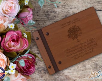 Memorial Service Guest Book | Memorial Gift Loss of Mother | Personalized Wood Guest Book | Handcrafted Guestbook | Personalized Guest Book