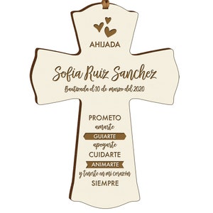 Spanish Baptism Gift | Recuerdos De Bautizo Personalizados | Bautizo Recuerdos | Spanish Cross | Baptism Favors | Prometo Amarte