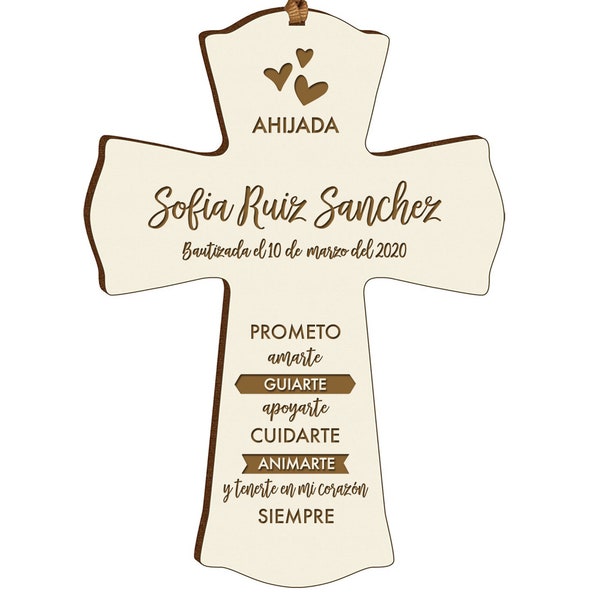 Spanish Baptism Gift | Recuerdos De Bautizo Personalizados | Bautizo Recuerdos | Spanish Cross | Baptism Favors | Prometo Amarte