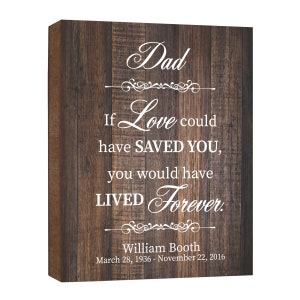 Memorial Plaque | Loss Of Father | Funeral Favors | Bereavement Gift | Wooden Sign | Celebration Of Life | Memorial Gift | Sympathy Gift