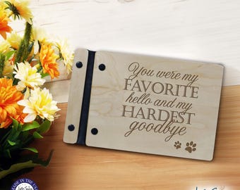 Pet Loss Gifts | Cat Memorial Gift | Dog Memorial | Memorial Guest Book | Pet Loss Wood Sign | Loss of A Pet | Pet Memorial Paw Print