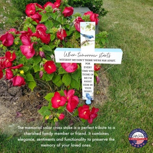 Solar Memorial Garden Stake Solar Cross Memorial Grave Marker Cross In Memory Garden Memorial Garden Gift Solar Light Cross