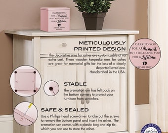 Stillborn Urn Memorial Keepsake Baby Urn Ashes Child Urn Urn for Miscarriage Urns and Memorials Child Cremation Urn Memorial Keepsake Box