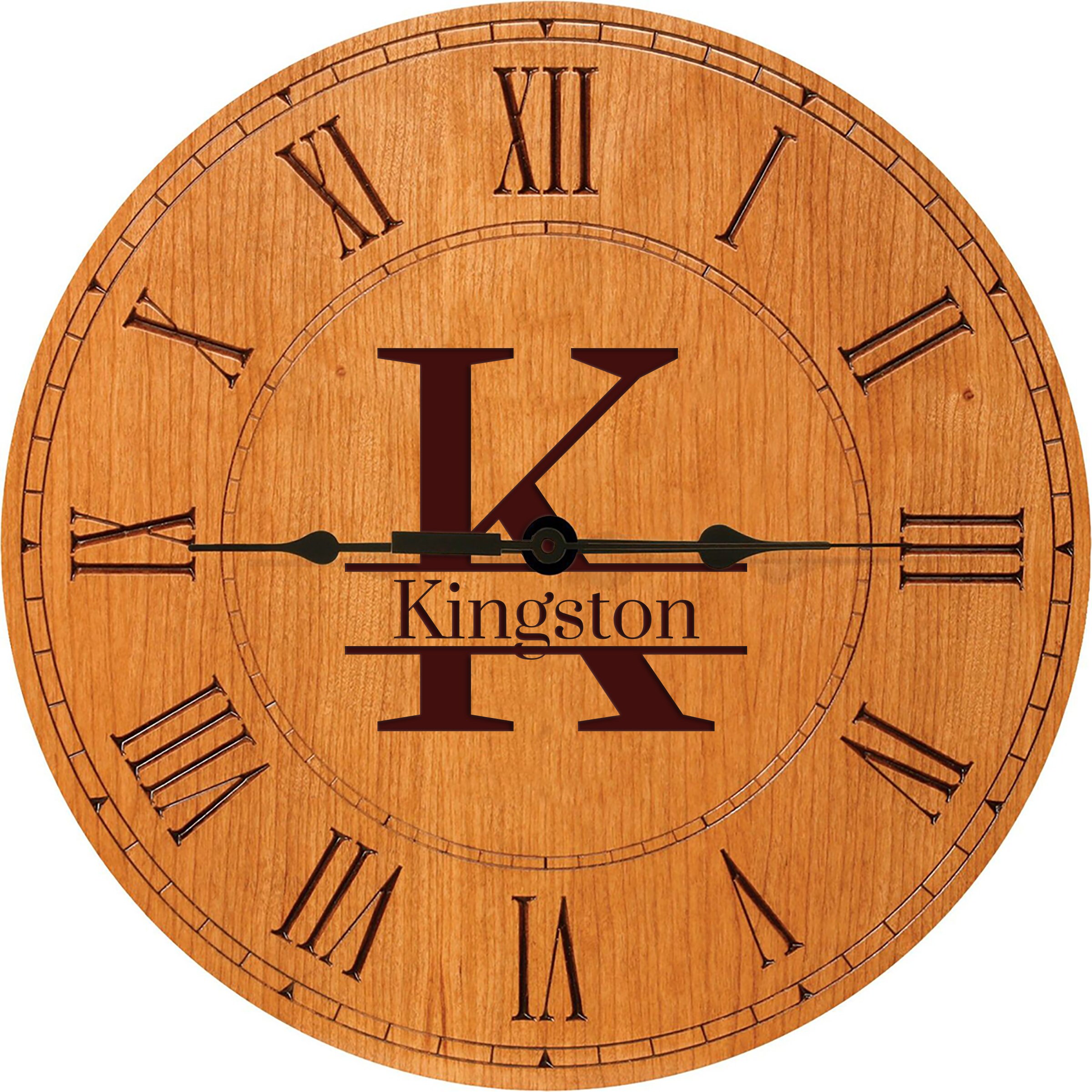 Custom Clock Monogram Wall Clock Personalized Wood Wall Etsy