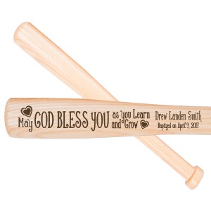 Custom Engraved Baseball Bat | Personalized Baptism Gift | Baby Boy Dedication | Personalized Christening Gift