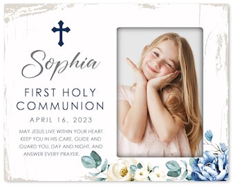 First Holy Communion Picture Frame | Personalized Communion Keepsake | Baptism Gift | Christening Gift | Baptism Gift For Girl And Boy