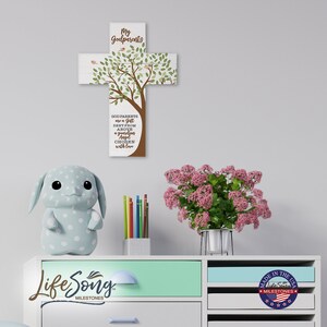 Godmother Gift Baptism | Wall Cross Decor | Christian Gifts for Women | Baptism Cross | Baptism Gift | First Communion | Godfather Gift