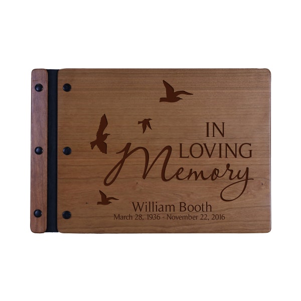 Guest Book Ideas | Memorial Gift Loss of Mother | Wood Guest Book | Rustic Guest Book | Funeral Guest Book Personalized | Unique Guest Book