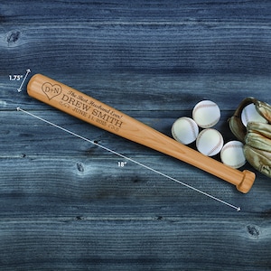 Miniature Baseball Bat | Personalized Anniversary Gift for Husband | Gift for Him | Engraved Baseball Bat | Unique Baseball Gift | Wood Bat