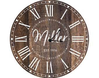 Family Wooden Clocks Couples Gifts 12x12 Inch Wall Clock Personalized Last Name Vintage Shabby White Painted Wood Texture Round Custom Farmhouse Home Decor Parent Gifts Newlywed Gifts Family Wooden Clocks Couples Gifts 12x12 Inch Wall Clock Personalized Last Name Vintage Shabby White Painted Wood Texture Round Custom Farmhouse Home Decor Parent Gifts Newlywed Gifts