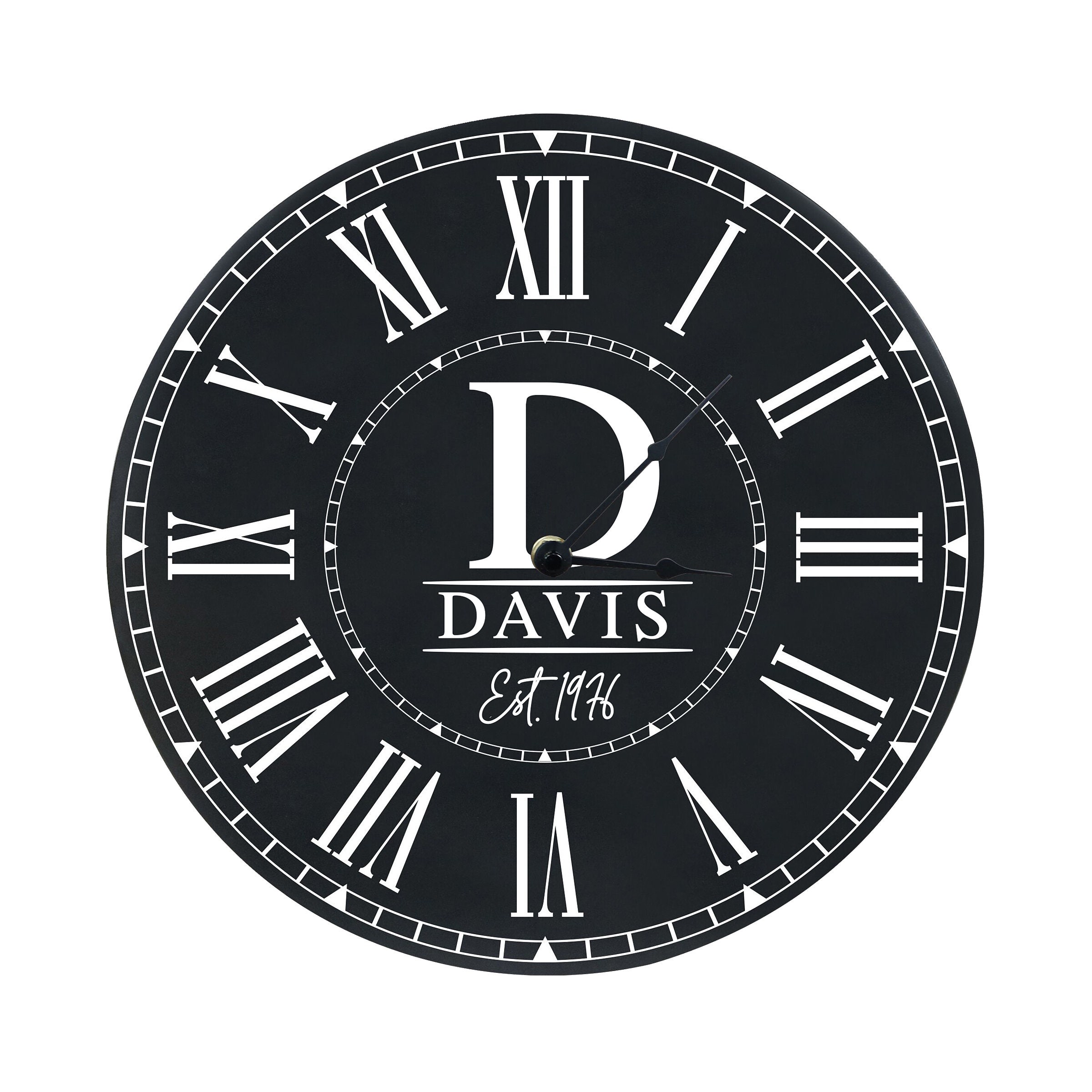 Personalized Clock Family Name Clock Wooden Clock Unique Etsy