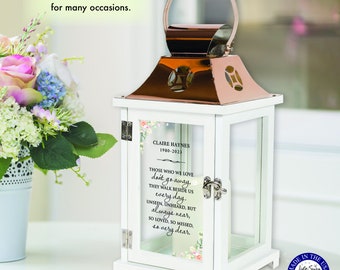 Personalized Memorial Lantern | In Memory Lantern | LED Flameless Lantern | Personalized Gift | Loss of Loved One | Personalized Grief Gift