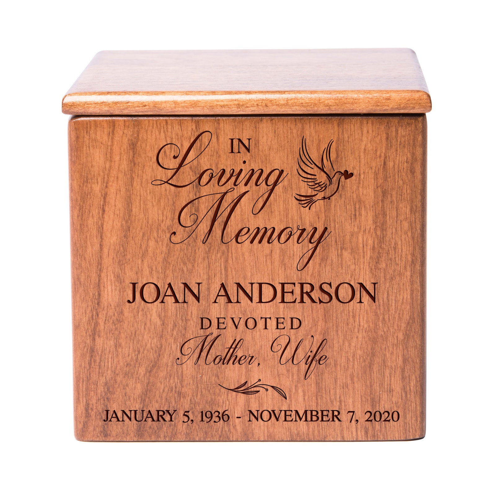 Urns for Human Ashes Personalized Memorial Wooden Box Etsy