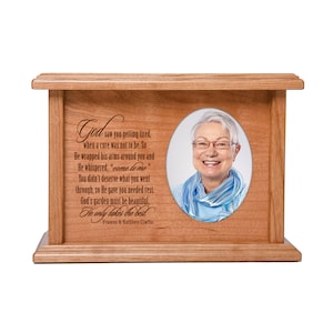 Photo Cremation Urn | Urns for Human Ashes | Custom Urn | Picture Urn | Adult Cremation Urn | Wooden Urns for Human Ashes | Photo Urn