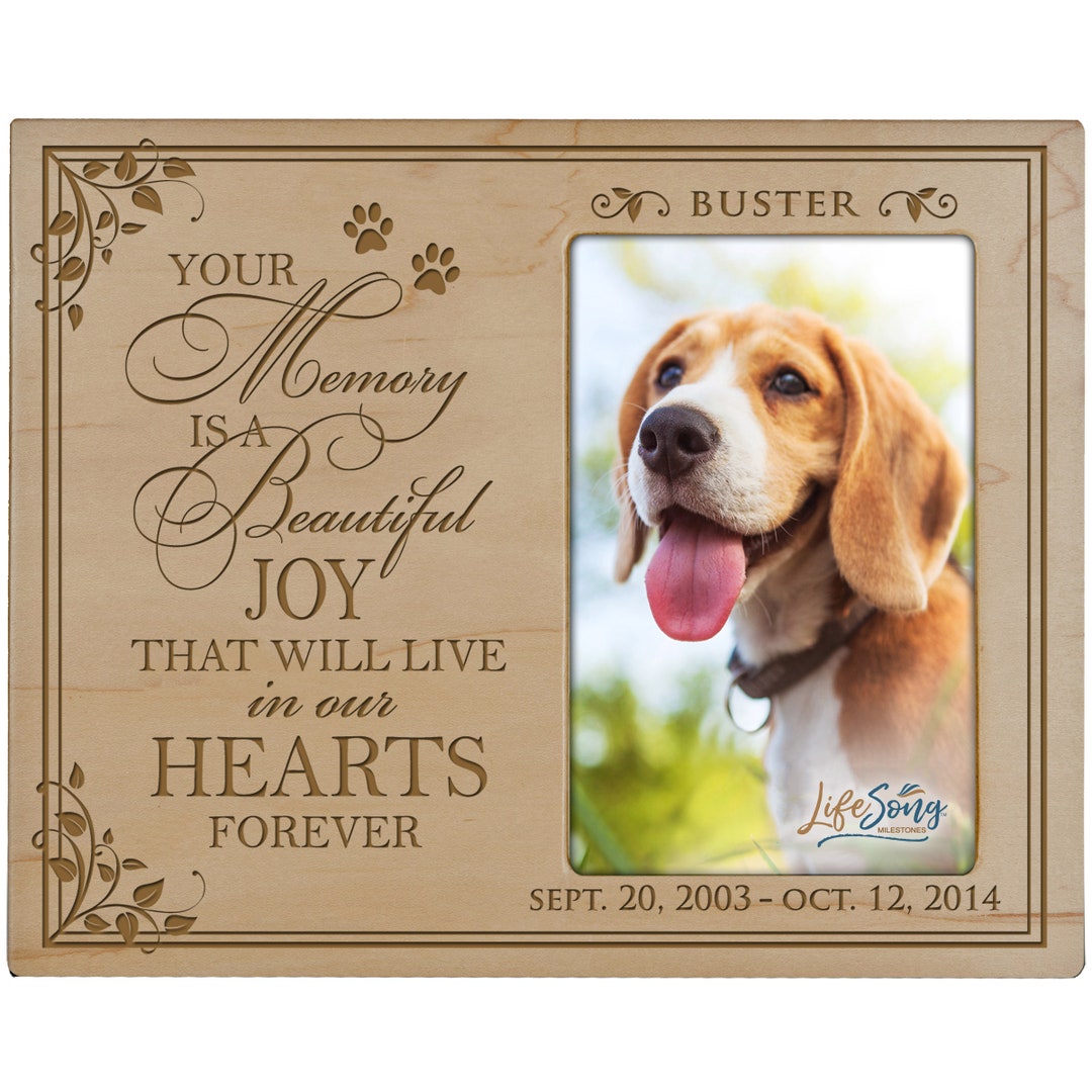 Pet Memorial Picture Frame Personalized Pet Gifts Loss of Dog Loss of