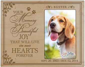 Pet Memorial Picture Frame | Personalized Pet Gifts | Loss of Dog | Loss of Cat | Dog Remembrance Gift | Pet Sympathy Gift | Pet Keepsake