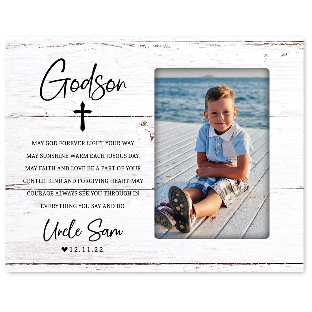 Godfather to Godson Picture Frame Personalized Godson Keepsake Baptism Gift Godchild Gift