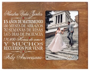 15th Anniversary Gift Spanish Anniversary Picture Frame Gift