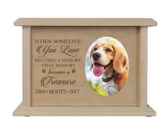 Pet Cremation Urn | Personalized Pet Urn | Dog Urns for Ashes | Pet Cremation | Pet Urn for Cats | Custom Urn for Dog | Wood Pet Urn Picture