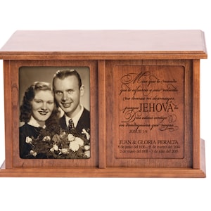 Companion Urns for Human Ashes | Custom Urn | Spanish Room Decor | Large Cremation Urn | Wooden Urns for Human Ashes | Two Hearts As One Urn
