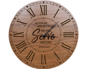 Custom Clock | Farmhouse Wall Clock | Farmhouse Clock | Clocks for Wall | Family Clock | Scripture Wooden Clock | Unique Wall Clock