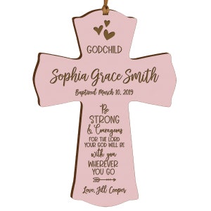 Godson Baptism Gift | Personalized Baptism Cross | Christening Gifts | First Communion Gift | Baptism Gift Girl | Baptism Favors