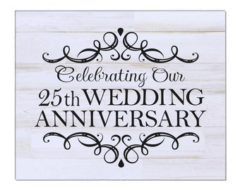 25th Wedding Anniversary Gift | 25th Anniversary Gifts for Husband | Anniversary Sign | 25th Anniversary Wood Sign | Husband Anniversary