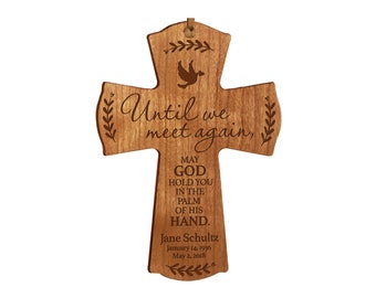 Memorial Gift Loss Of Mother | Personalized Wood Wall Cross Gift | Home Decor Sympathy Gift | Bereavement Gift | Loss Of Family Member