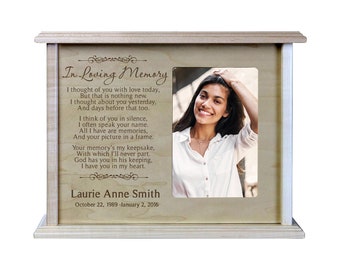 Photo Cremation Urn | Urns for Human Ashes | Custom Urn | Picture Urn | Adult Cremation Urn | Wooden Urns for Human Ashes | Photo Urn